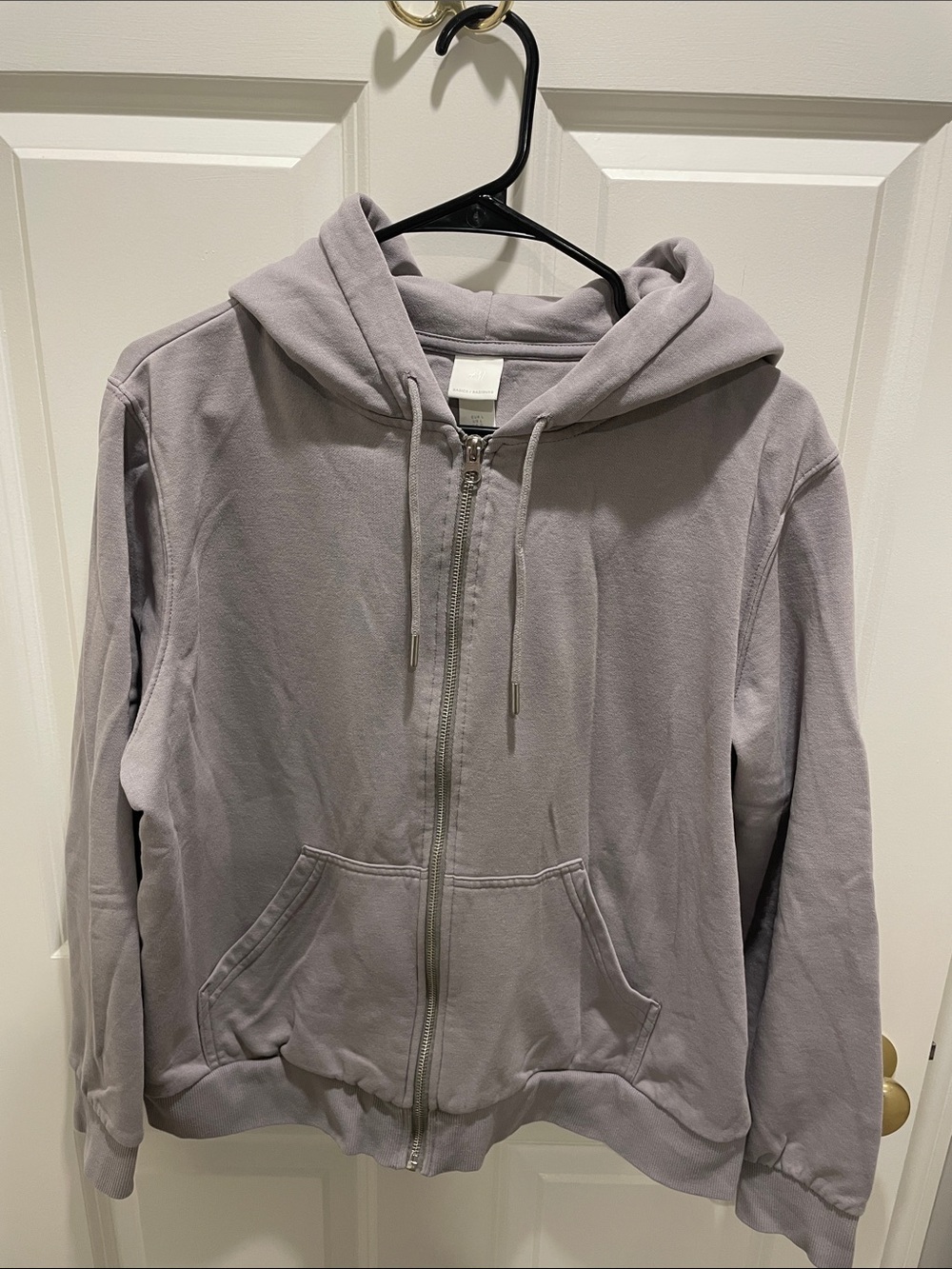 H & M Women's Gray Zip-Up Hoodie Jacket with Hood